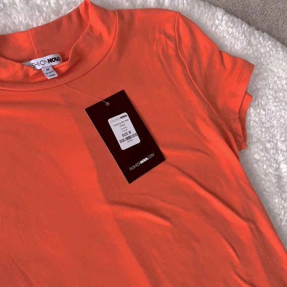 Fashion Nova Orange Bodycon Midi Dress - Picture 2 of 4